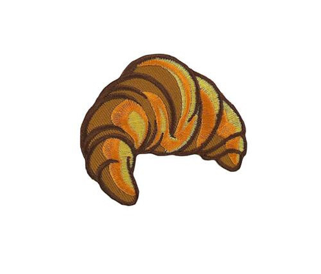Kawaii Croissant Sắt Trên Phù Hiệu Bản Vá Đính Nền Vải Twill