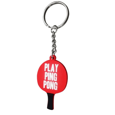 Cao su tùy chỉnh PVC Keychain Ping Pong Paddle Table Tennis Shape