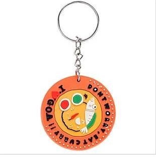 Goa Curry Custom mềm PVC cao su Keychain PMS Màu quà khuyến mãi