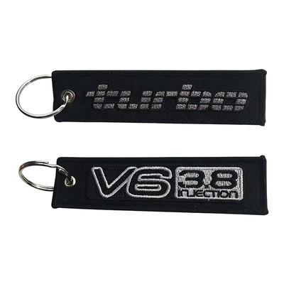 Nhựa thêu keychain với logo tùy chỉnh quảng cáo thời trang vải dệt key tag keychain