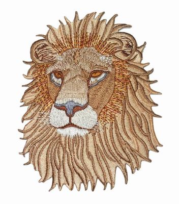 Merrow Border Lion Hình dạng thêu đầy đủ Bản vá lỗi Velcro Sao lưu