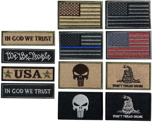 Sắt trên mặt lưng Lá cờ Hoa Kỳ Bản vá thêu quân sự Bản vá cắt nhiệt cắt viền