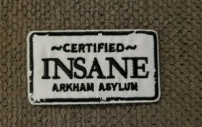 DC Batman Arkham Asylum được chứng nhận Sắt điên trên bản vá thêu Người bán Hoa Kỳ