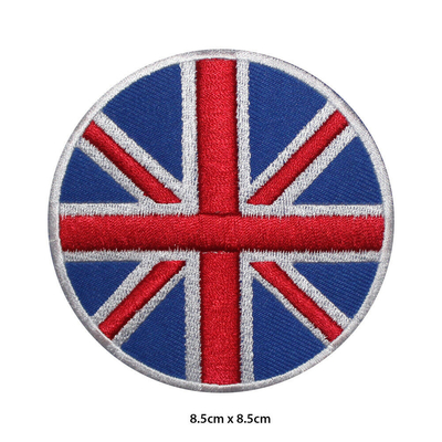 Quốc kỳ Vương quốc Anh Vá tròn thêu trên bàn ủi được may trên huy hiệu cho quần áo