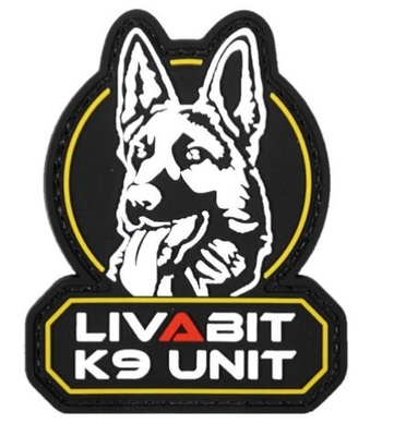 LIVABIT K9 Unit Dog Icon Morale PVC Patch Hook và Loop Tactical Patch