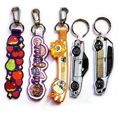 Custom Cheap Thêu vải tùy chỉnh Cheap Fabric Keychain