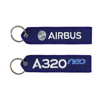 Logo tùy chỉnh vải Key Tag thêu Keychain Label Keychain