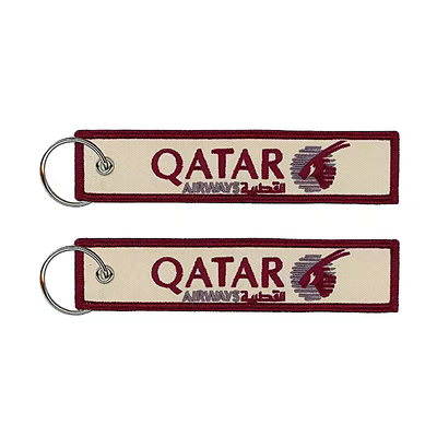 Logo tùy chỉnh vải Key Tag thêu Keychain Label Keychain