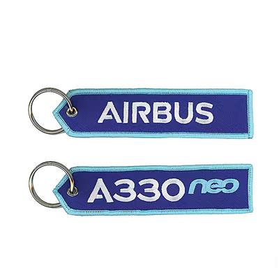Logo tùy chỉnh vải Key Tag thêu Keychain Label Keychain