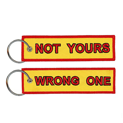 Logo tùy chỉnh vải Key Tag thêu Keychain Label Keychain