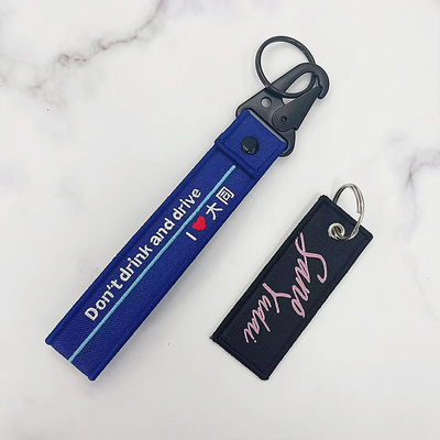 Tự do sản xuất tùy chỉnh quảng cáo quà tặng logo thêu Keychain