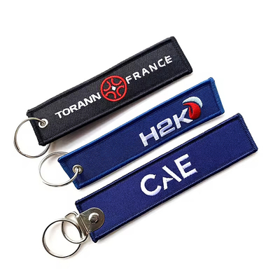 Tự do sản xuất tùy chỉnh quảng cáo quà tặng logo thêu Keychain