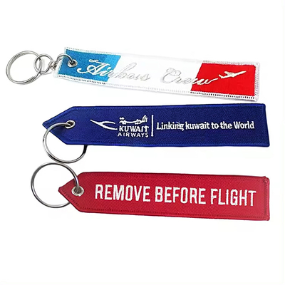 Vải thêu Đội Key Chain Phi hành đoàn máy bay Đồ đặc biệt xe máy thêu thẻ khóa