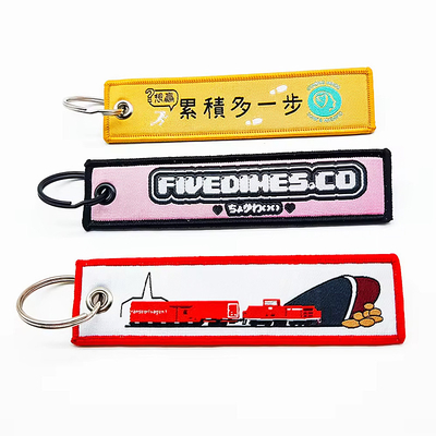 Vải dệt tùy chỉnh Blank xe máy thêu Keychain thêu Anime Key Jet Tag cho xe hơi &amp; xe máy