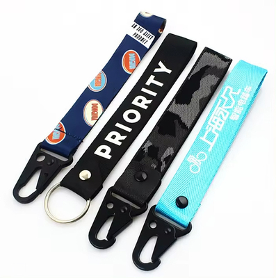 Tùy chỉnh in trống chữ cái bảng chữ cái hai mặt Keychain đan thêu Keychain ngắn Lanyard Key Tags