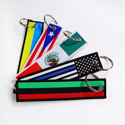 Nhà máy thiết kế tùy chỉnh dây đeo cổ tay dây chuyền tùy chỉnh dệt hoặc thêu keychain