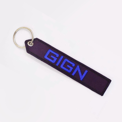 Thẻ máy bay tùy chỉnh Sublimated thêu vải Keychains Flight Cloth One Piece Key Tags