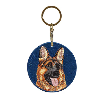 Đèn nhẹ Logo tùy chỉnh Jet Tags vải in thêu Key Ring thêu Keychain