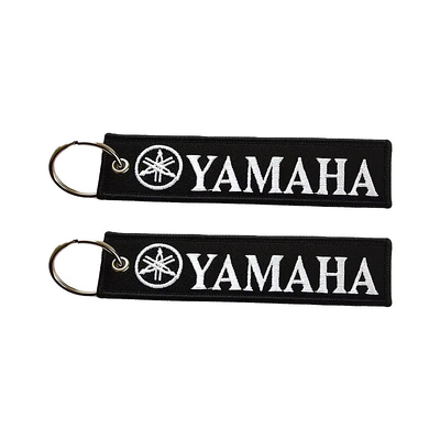 Logo tùy chỉnh Jet Tags vải in thêu Keychain nhẹ thêu