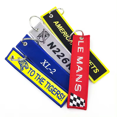 Logo sublimation tùy chỉnh thêu thiết kế key fobs keychain tags