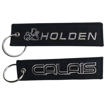 Gói chìa khóa bán buôn thêu văn bản thẻ chìa khóa để quảng cáo Custom logo keychain