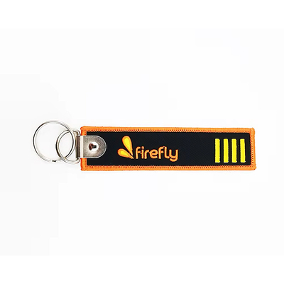 Gói khóa thêu nhà máy logo tùy chỉnh thêu key tag keychain cho túi