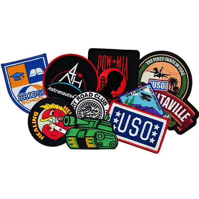 Merrowed Border Iron On Embroidery Patch Custom Embroidered Logo Patches (Điều này được thực hiện theo yêu cầu của bạn)