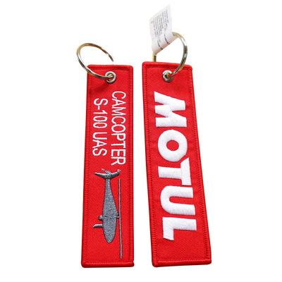 Nhựa thêu keychain với logo tùy chỉnh quảng cáo thời trang vải dệt key tag keychain