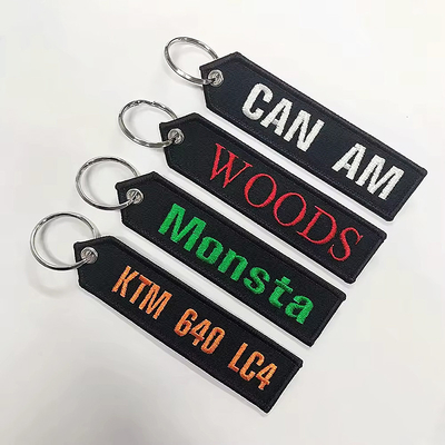 Red Custom thêu keychain với chấp nhận OEM / ODM