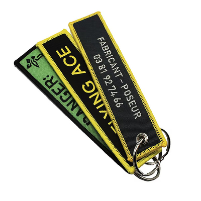 Red Custom thêu keychain với chấp nhận OEM / ODM