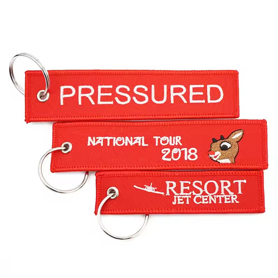 Thiết kế Logo Keychain màu đỏ 130 * 30mm Có thể tùy chỉnh cho thương hiệu logo B2B