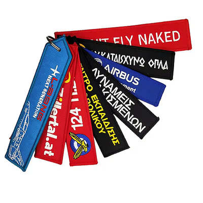 Logo tùy chỉnh Keychain dệt vải thêu Keychains xe hơi cho quà tùy chỉnh