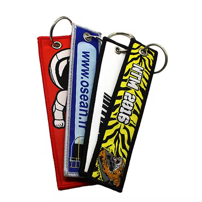 OEM / ODM chấp nhận được Keychain vải dệt thêu Anime Key Jet Tag cho xe máy
