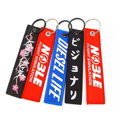 Polyester tùy chỉnh thêu keychain cho nhân viên nhận dạng
