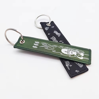 Nhãn khóa được dệt tùy chỉnh Keychain hàng không Key Tag Keychain Jet Tag với Big Ring Thêm