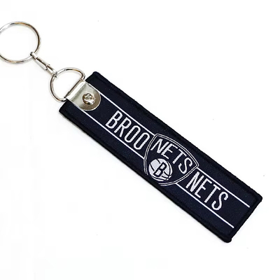 Logo tùy chỉnh quà khuyến mãi Jet Tag vải thêu Keychain xe ô tô Keychain dệt