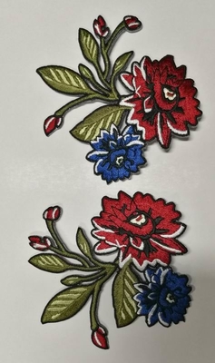 2 cái bông hoa hướng dương thêu Patch Twill bông hoa thêu sắt trên miếng vá