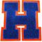 Blue Orange Chenille Varsity Letters Double or Single Feel Soft Touch
