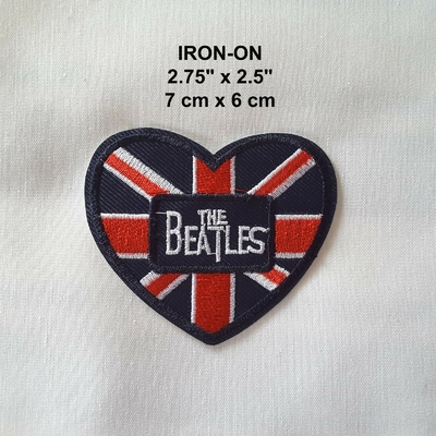 The Beatles Huy hiệu Trái tim Thêu Sắt trên Âm nhạc Biểu tượng Vá Gắn cờ Vương quốc Anh
