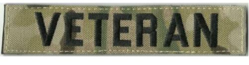BuckUp Tactical Patch Hook &quot;VETERAN&quot; MULTICAM NAME TAPE - 1 &quot;X 5&quot;