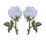 2 cái / cặp sắt hoa hồng trắng trên thêu hoa viền cho quần áo