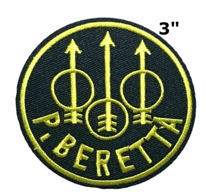 P Beretta Logo Thêu Vòng móc Móc Bản vá Huy hiệu Tinh thần Chiến thuật Đính bánh răng