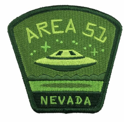 Đường viền màu xanh dương thêu trên khu vực vá 51 Nevada UFO Du lịch người ngoài hành tinh Bản vá