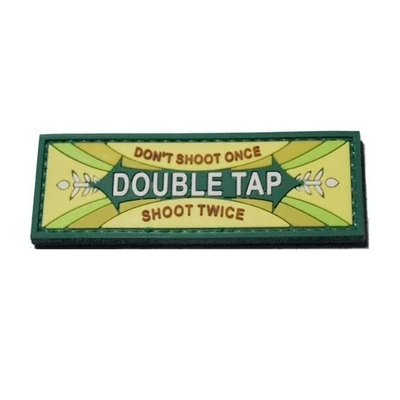 Double Tap Morale Pvc Patch Custom Made Rubber Sew On 80mm Width (Thiết kế cao su tùy chỉnh)