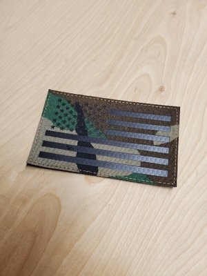 Woodland American IR Flag Patch 3.5x2 '' 100% thêu Twill vải