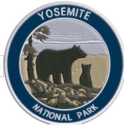 Merrow Border Thêu Đính bản vá Twill Vải Yosemite Vườn quốc gia Gấu