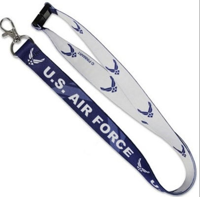 Logo Không quân Hoa Kỳ In Dây buộc Dây đeo cổ Giá đỡ ID Ly khai Chốt có thể đảo ngược