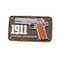 3D WWII Colt 1911 Pistol PVC Hook And Loop Patch Tactical Military USA Huy hiệu