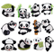 Phim hoạt hình dễ thương Panda 7C Sắt trên miếng vá thêu cho quần áo áo khoác