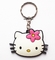 Bán buôn thiết kế thời trang dễ thương Hello Kitty đầu PVC móc khóa cao su